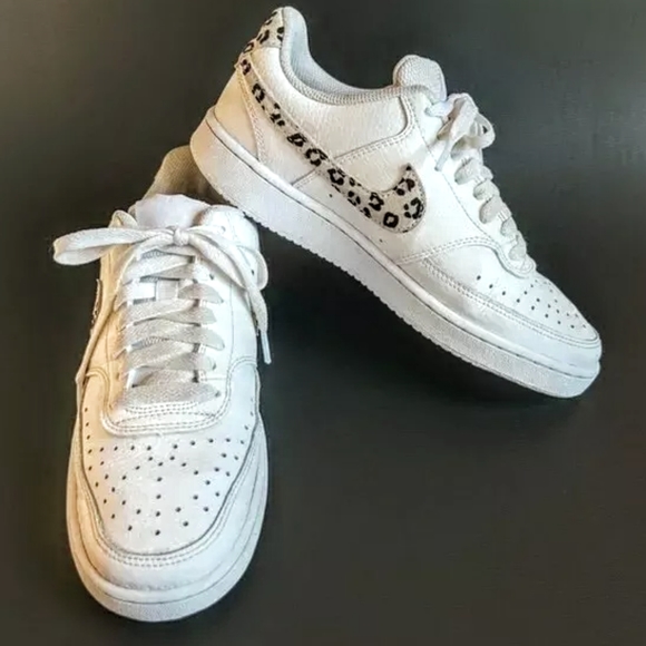 Nike Shoes - Nike Court Vision Low Top Women's White Leopard Print DD9665-100